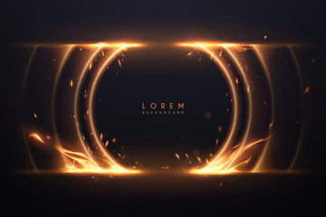 Abstract circle light effect with flames and sparks © d1sk