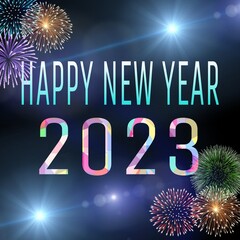 Colourful Happy new year 2023 banner