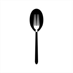 Spoon and fork design illustration. Unique and creative design.