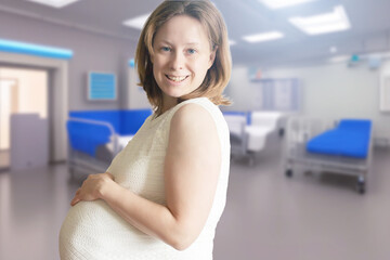 pregnant woman in a medical ward, pregnancy management, pregnancy and childbirth in a gynecological...