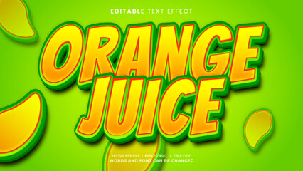 Orange juice editable text effect