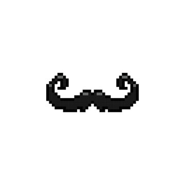 Moustache cartoon pixel art clipart