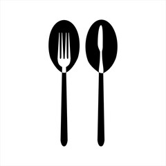 Kitchen knife, fork and spoon design illustration. Unique and creative design.