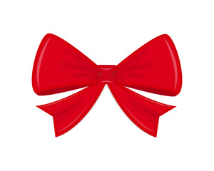 Red bow illustration isolated on white background