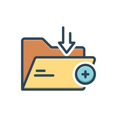 Color illustration icon for adds plus