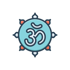 Color illustration icon for om culture