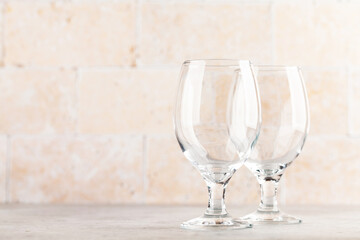 Two empty beer glasses