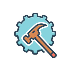 Color illustration icon for equipped