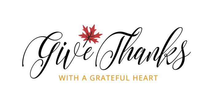 Happy Thanksgiving day. Give thanks with a grateful heart. Thanksgiving vector illustration
