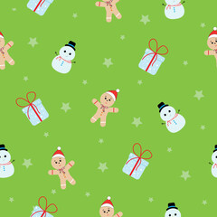 Simple Christmas seamless pattern with New Year elements.