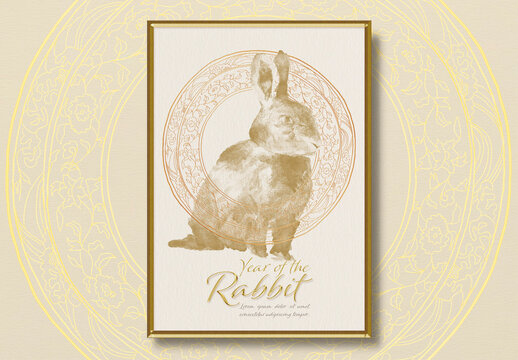 Poster Rabbit Chinese New Year