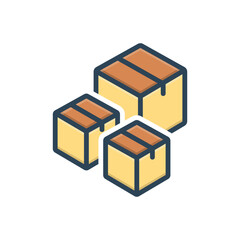 Color illustration icon for packages