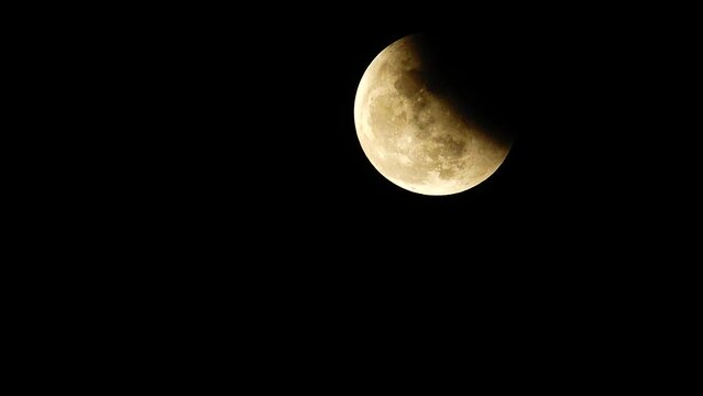 Total lunar eclipse of a full moon causes a very rare Super Blood Moon in the night sky