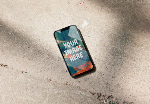 Smartphone Mockup on a Concrete Background