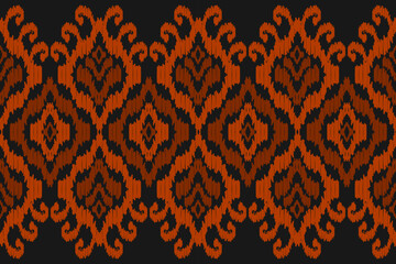 Beautiful carpet ikat art. Geometric ethnic seamless pattern in tribal. American, Mexican style. Design for background, wallpaper, illustration, fabric, clothing, carpet, textile, batik, embroidery.