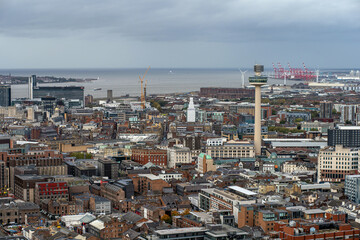 Fototapeta premium Cityscape of Liverpool, Merseyside