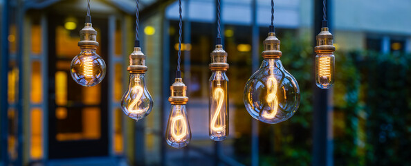 Light bulb New Year background. Edison light bulb. 2023 year. - obrazy, fototapety, plakaty