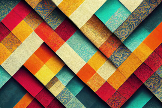 Abstract colorful rhombus geometry wallpaper