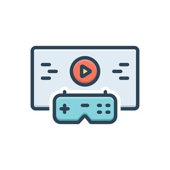 Color illustration icon for games 