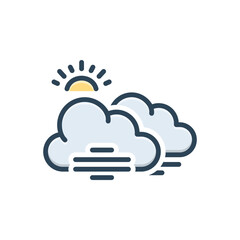 Color illustration icon for fog
