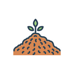 Color illustration icon for soil