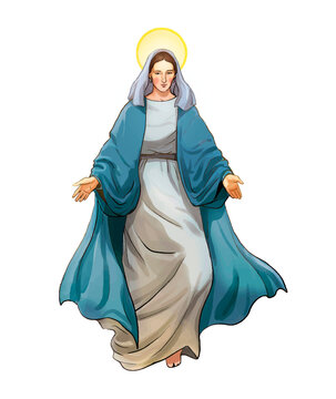 Illustration png figure Virgin Mary anunciation.