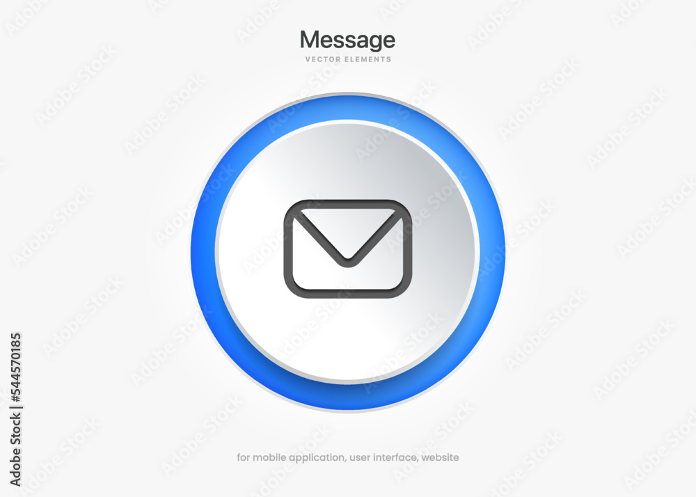 Fototapete 3d isolated vector elements. Minimal modern message, chat, speak, dialog, chatting icon emblem symbol. 3d blue messaging chatting icon. Mobile app icons. Device UI UX mockup.