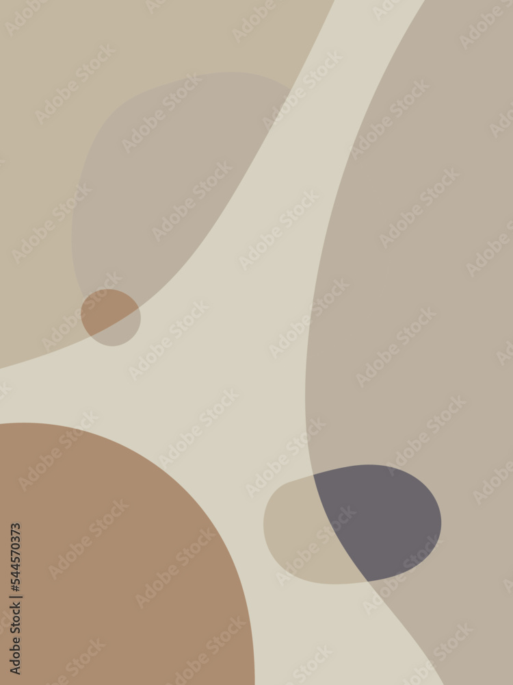 Poster abstract shapes background. circles and lines in pastel colors. minimalist illustration in scandinav