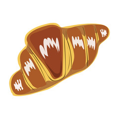 A croissant with a white background