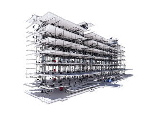 Conceptual visualization of the BIM model utilities of the building PNG transparent background PNG