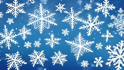 Fototapeta na wymiar Christmas bokeh light effect with flakes, festive christmas snowflakes