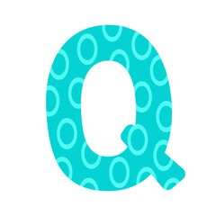 The letter Q. Symbol from the monster alphabet. Isolated on white background. Vector illustration.