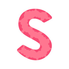The letter S. Symbol from the cute alphabet. Isolated on white background. Vector illustration.