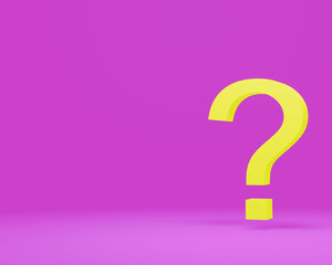 Yellow question mark sign on pink background