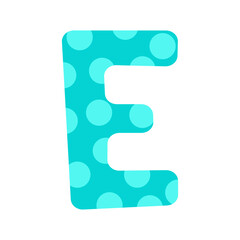 The letter E. Symbol from the cute alphabet. Isolated on white background. Vector illustration.