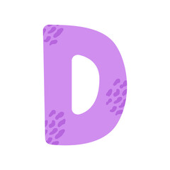 The letter D. Symbol from the cute alphabet. Isolated on white background. Vector illustration.