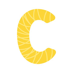 The letter C. Symbol from the cute alphabet. Isolated on white background. Vector illustration.