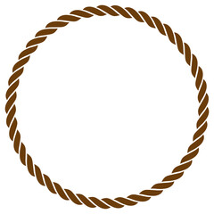 Brown round frame. Pirate rope. Marine circle