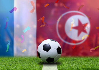 Fototapeta premium Football Cup competition between the national France and national Tunisia.