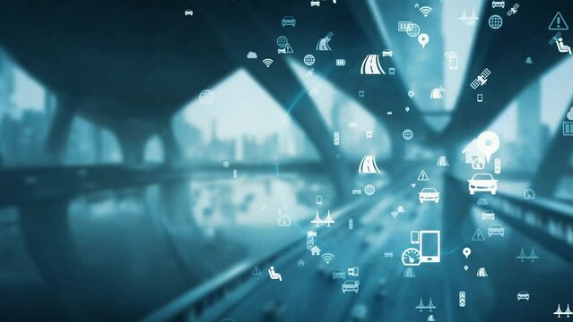 Futuristic city and cutting edge technology concept. smart city.