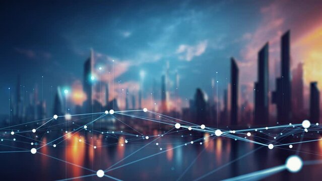Futuristic city and communication network concept. smart city.