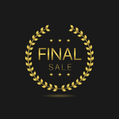 Final sale golden laurel wreath label set