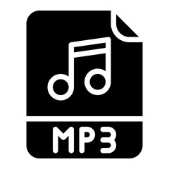 mp3 file format extension icon - obrazy, fototapety, plakaty