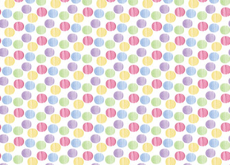 カラフルな水彩の水玉模様　PNG