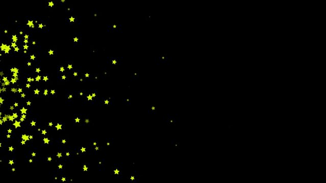 Flying Stars Shape Animation, Holidays Celebration Background, Loop, with Alpha Matte
