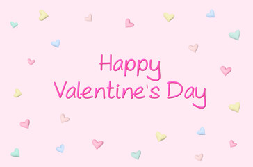 Fototapeta na wymiar 3D colorful hearts happy valentine's day 