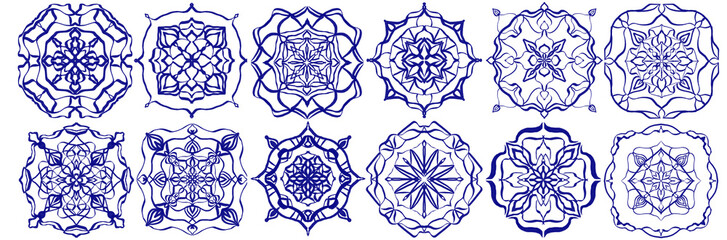 Design for ceramic tiles, majolica, watercolor ornament. hand drawing plate decoration.