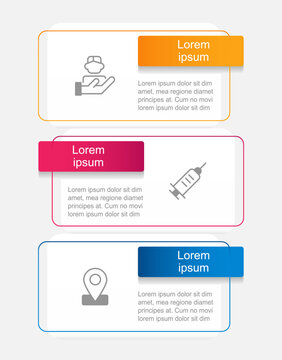 Vaccination Importance Infographic Chart Design Template. Editable Infochart With Icons. Instructional Graphics With 3 Step Sequence. Visual Data Presentation. Arial Regular Font Used