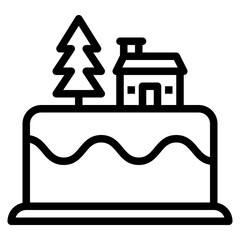 cake christmas celebration winter decoration icon
