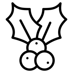 holly christmas celebration winter decoration icon